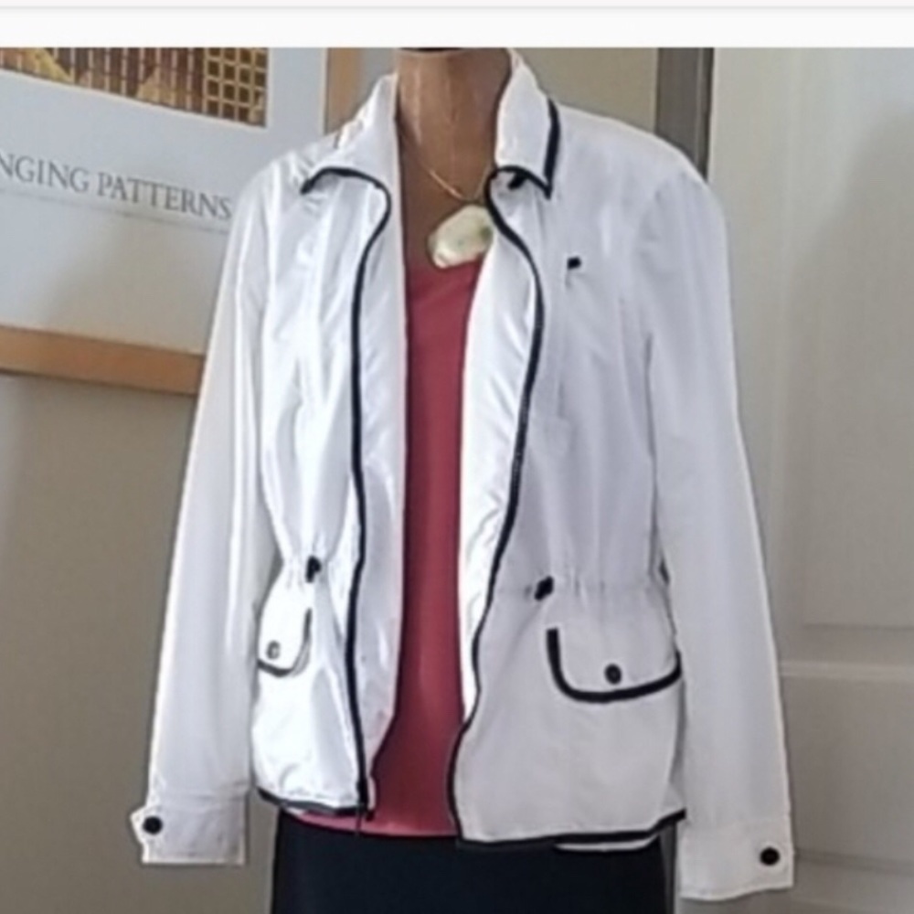White & Black Zip-Front Jacket